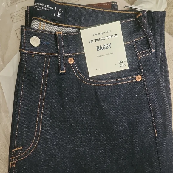 Abercrombie & Fitch Vintage Stretch Baggy Jeans Size 30×28 - Picture 2 of 5
